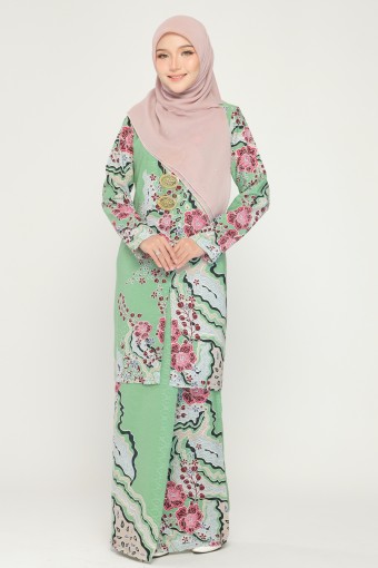 Seroja Kebarung Batik Ironless Mint Green