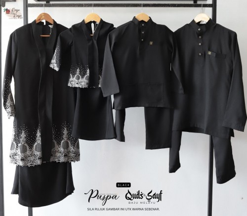 Puspa Sulam Kebaya Black Kids