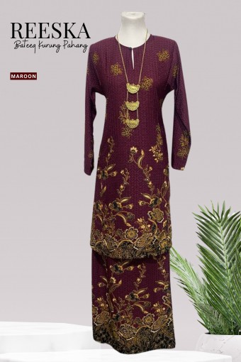 Reeska Batik Kurung Pahang Maroon