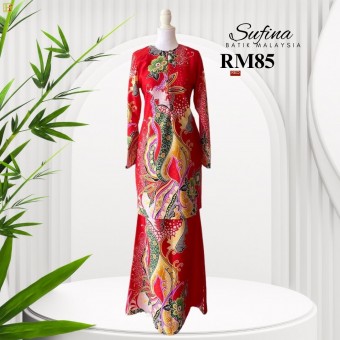 Sufina Kurung Batik Malaysia Red