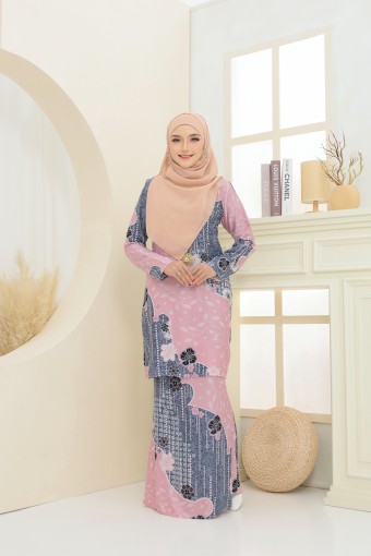 Milea Kurung Moden Pink Blue