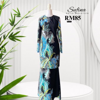 Sufina Kurung Batik Malaysia Black