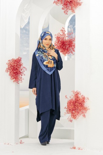 Khalilaa Kaftan Suit Navy Blue