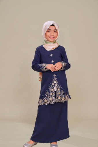 Melissa Sulam Kurung Kids Navy Blue