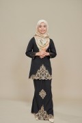 Raina Kurung Sulam Black Kids