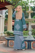 Warda Bateeq Kurung Moden Dusty Green