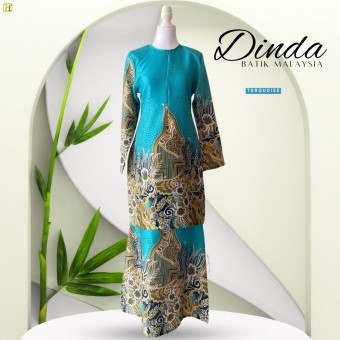 Dinda Kurung Batik Malaysia Turquoise