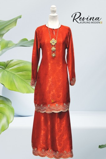 Revina Kurung Moden Burnt Orange