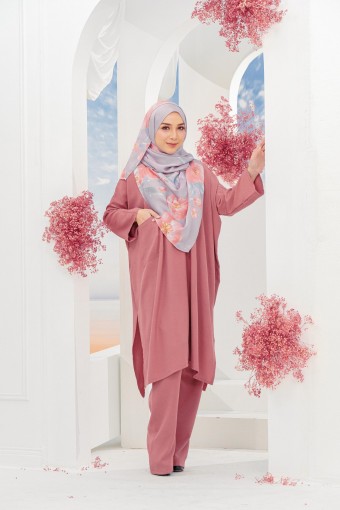 Khalilaa Kaftan Suit Dusty Rose