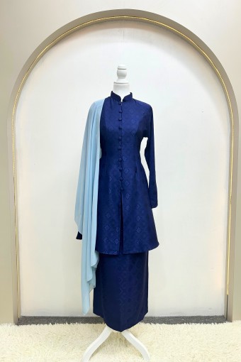 Qisteena Kebarung Moden Navy Blue