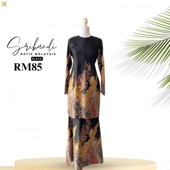 Srikandi Kurung Batik Malaysia Black