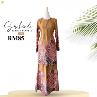 Srikandi Kurung Batik Malaysia Beige