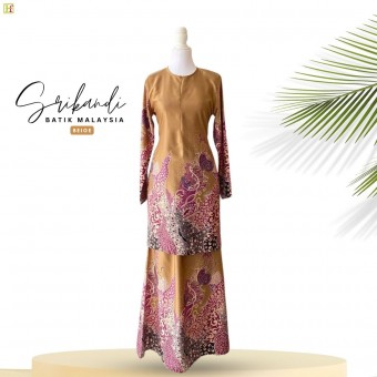 Srikandi Kurung Batik Malaysia Beige