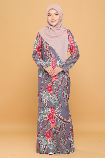 Rafflesia Kurung Moden Batik Grey