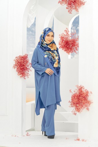 Khalilaa Kaftan Suit Sky Blue