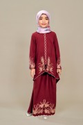 Charlene Kurung Sulam Kids Maroon