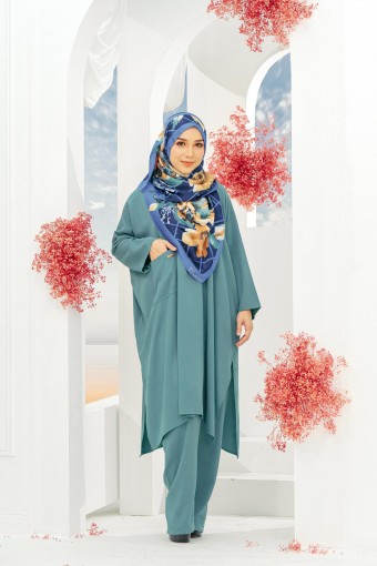 Khalilaa Kaftan Suit Dusty Green