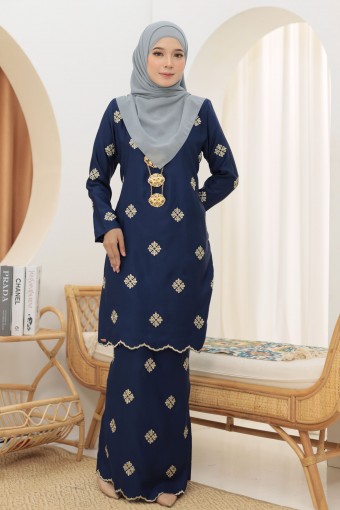 Songket Sulam Biku Navy Blue