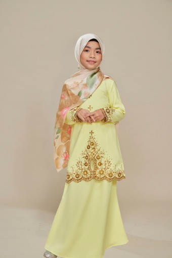 Melissa Sulam Kurung Kids Soft Yellow