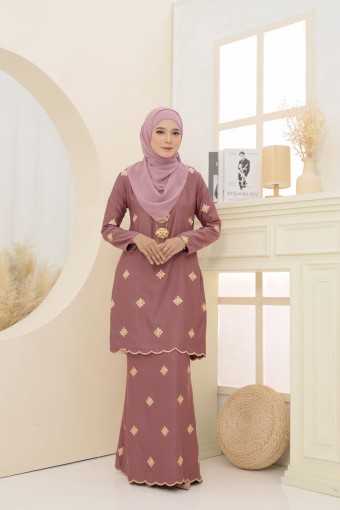 Songket Sulam Tabur Bintang Dusty PInk