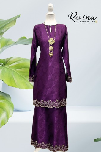 Revina Kurung Moden Dark Purple