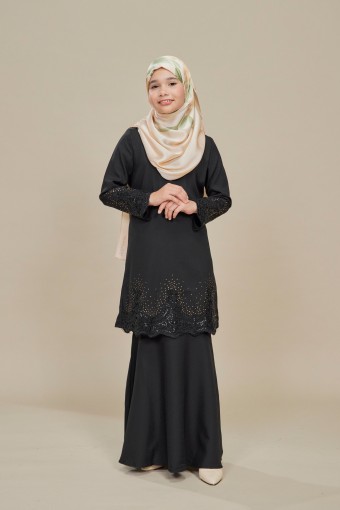 Allura Kurung Lace Black Kids