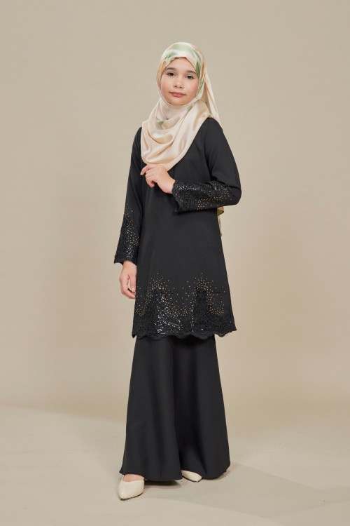 Allura Kurung Lace Black Kids