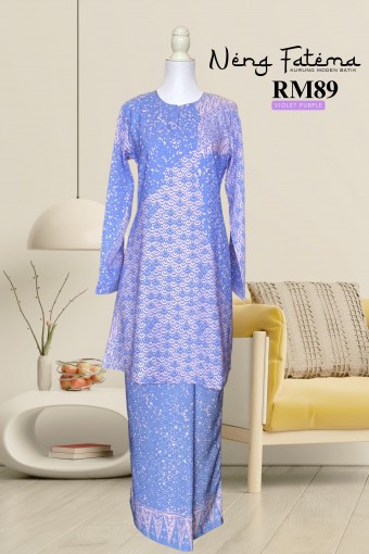 Neng Fatema Kurung Moden Batik Violet Purple