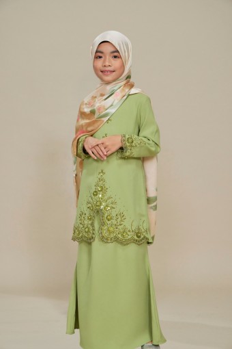 Melissa Sulam Kurung Kids Sage Green