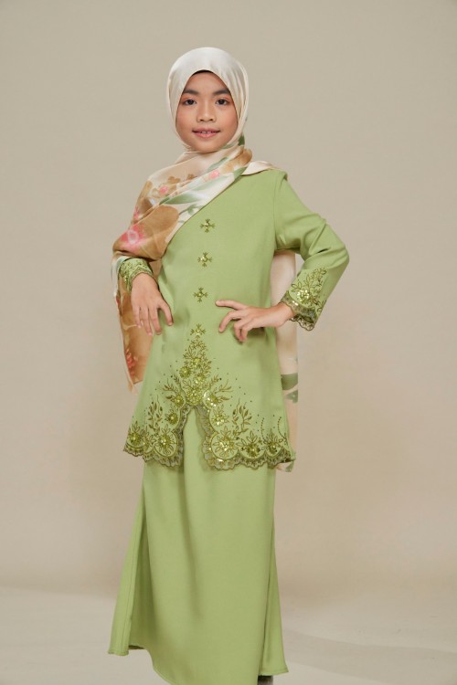 Melissa Sulam Kurung Kids Sage Green