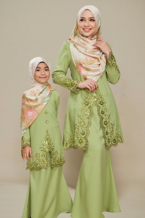 Melissa Sulam Kurung Kids Sage Green