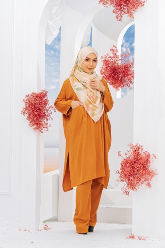 Khalilaa Kaftan Suit Brick Orange
