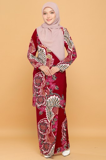 Melati Kebarung Batik Ironless Maroon