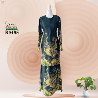 Seri Kurung Batik Malaysia Emerald Green