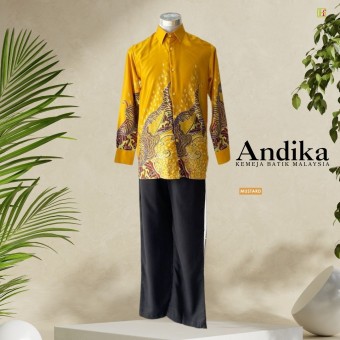 Andika Kemeja Batik Malaysia Mustard