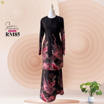 Seri Kurung Batik Malaysia Black Pink