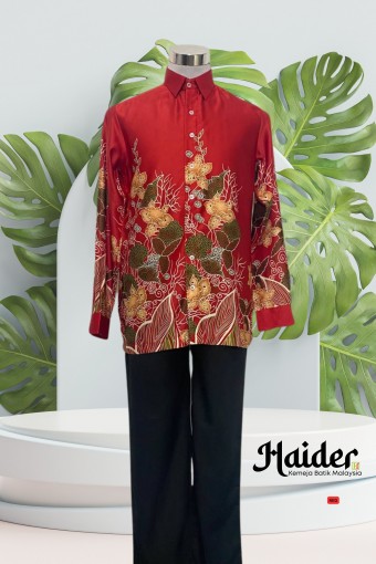 Haider Kemeja Batik Malaysia Red