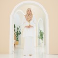 Tiffany Kurung Moden Ironless White