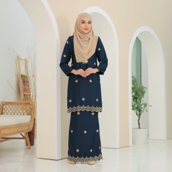 Sulam Songket Chempaka Navy Blue