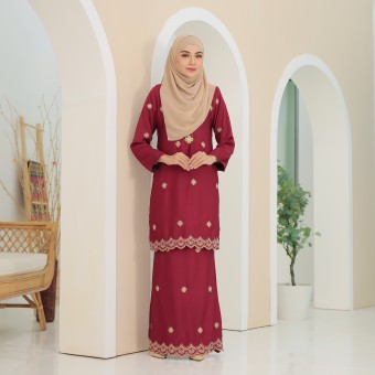 Sulam Songket Chempaka Maroon