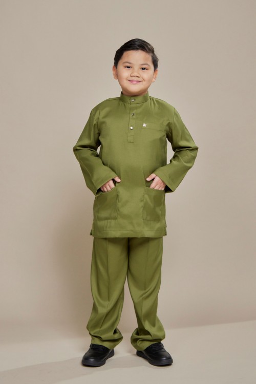 Hud Baju Melayu Olive Green
