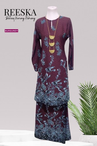 Reeska Batik Kurung Pahang Burgundy