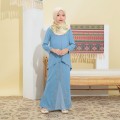 Embun Sulam Kurung Sky Blue Kids