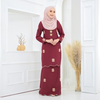 Songket Sulam Saloma Maroon