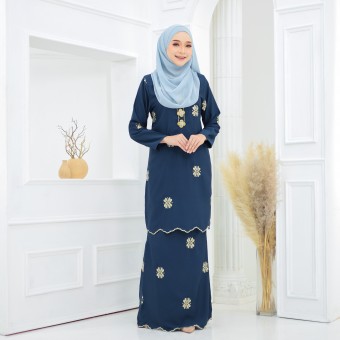 Songket Sulam Saloma Navy Blue