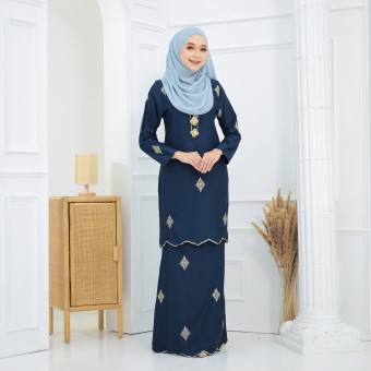 Songket Sulam Sareema Navy Blue