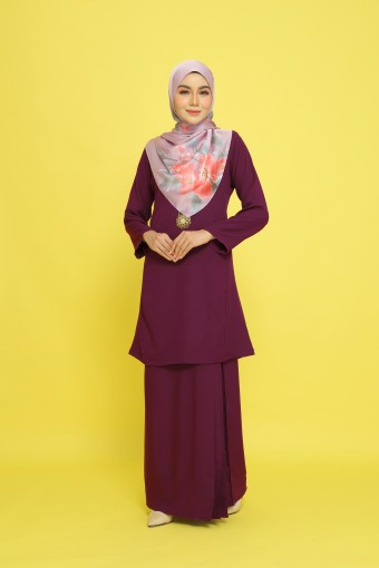 Malis Kurung Pahang Burgundy