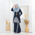 Kalthum Sulam Kurung Navy Blue