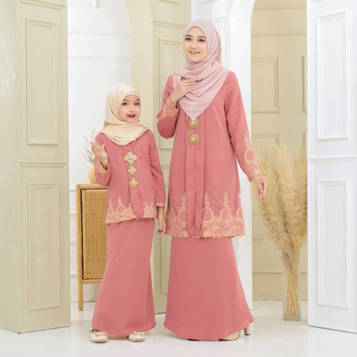 Puspa Sulam Kebaya Dusty Rose Kids