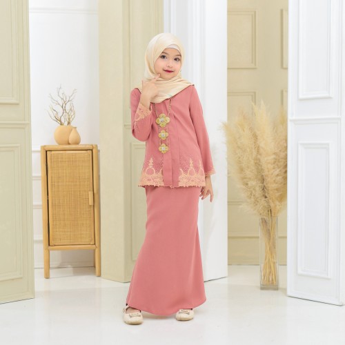 Puspa Sulam Kebaya Dusty Rose Kids